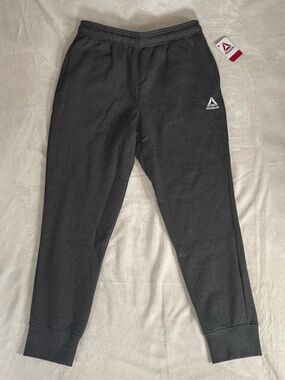 Reebok Men's Size Medium Slim Fit Charcoal Heather CVC Fleece Joggers
